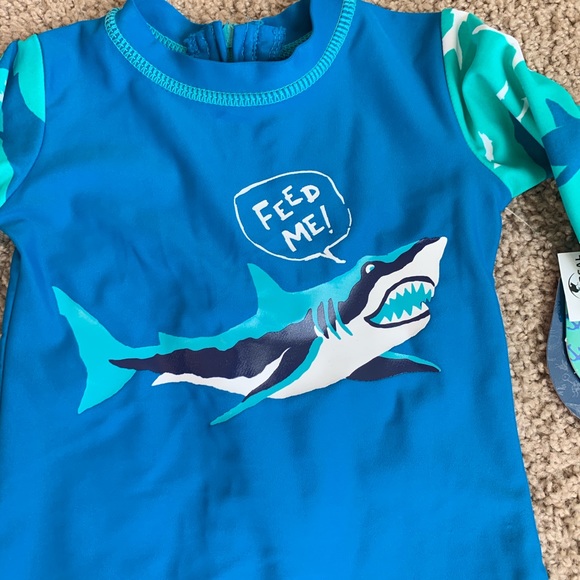 Baby Shark Hatley Boys Blue One Piece Rash Guard 3- 6 months - Picture 3 of 8